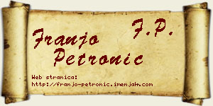 Franjo Petronić vizit kartica